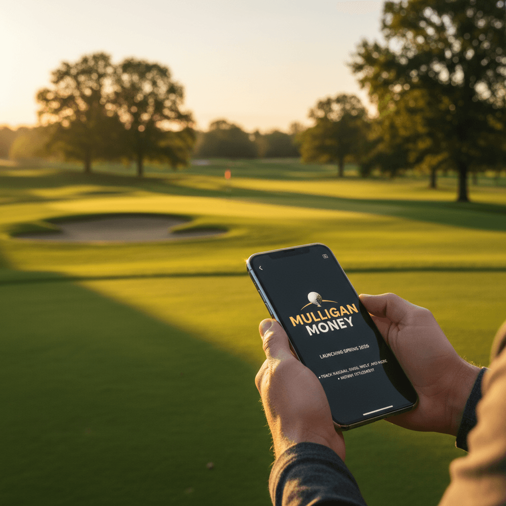 Mulligan Money app interface on iPhone showing Nassau scoring