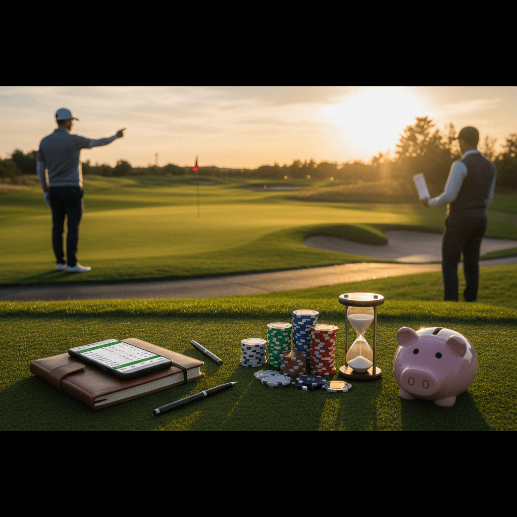 Golf scorecard with betting stakes written down